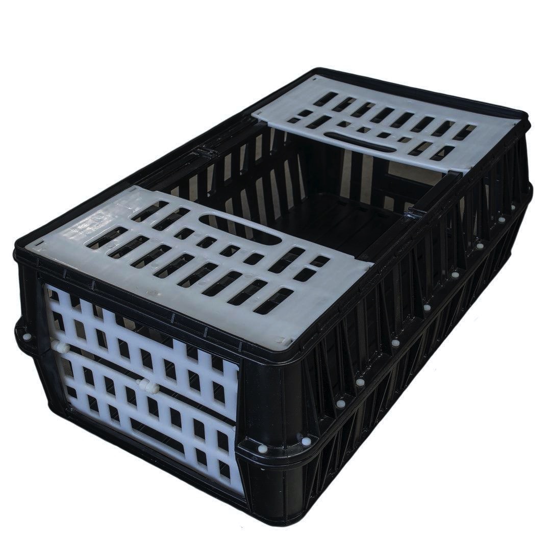 Geflügel Transportkiste Kunststoff schwarz / weiß