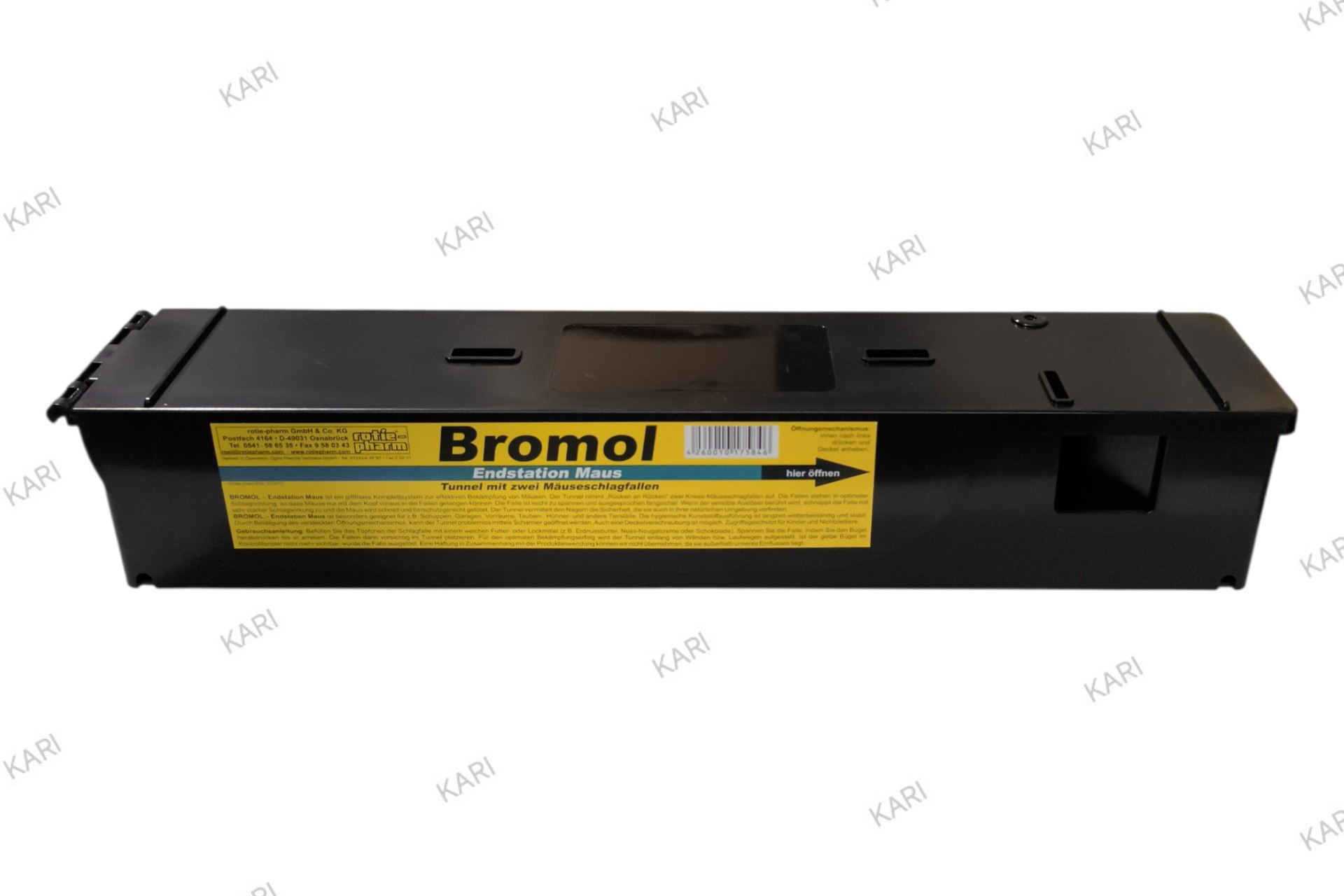 BROMOL, Endstation Maus. Mäusebox  mit 2 Schlagfallen