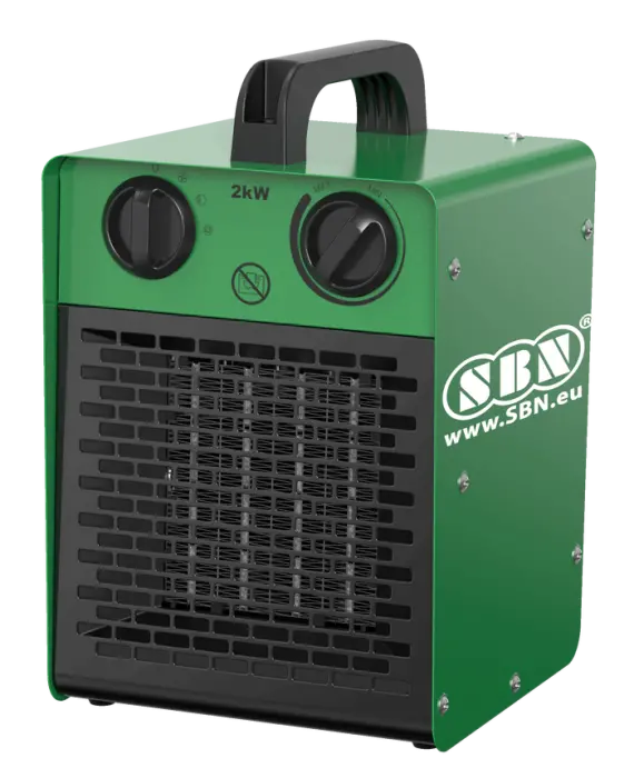 SBN 3kW Elektroheizer GRÜN 230 Volt Kachelheizgerät mit Thermostat