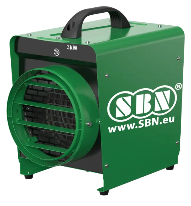 SBN 3kW Elektroheizer GRÜN 230 Volt Integriertes Raumthermostat