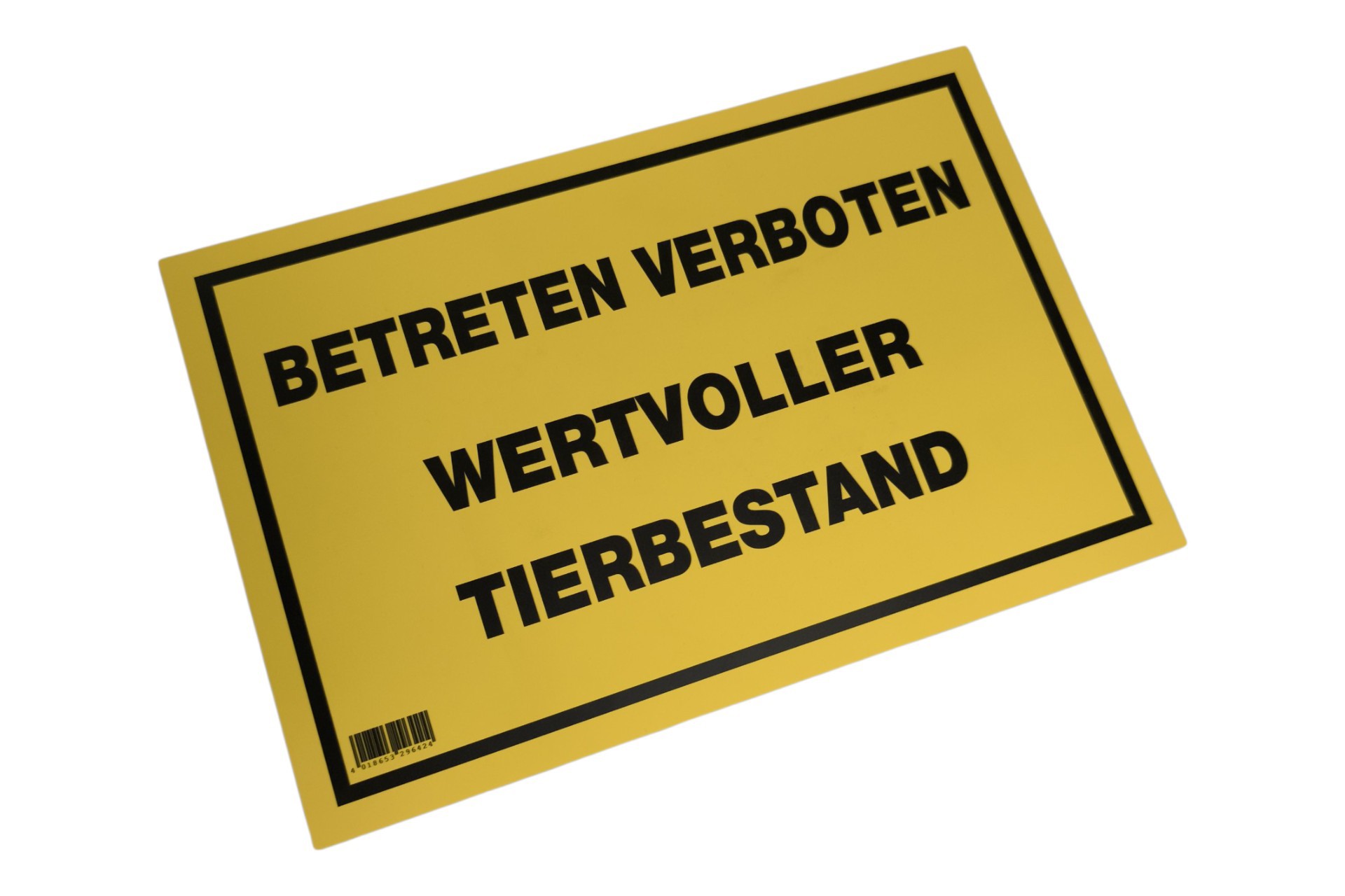 Warnschild "wertvoller Tierbestand"