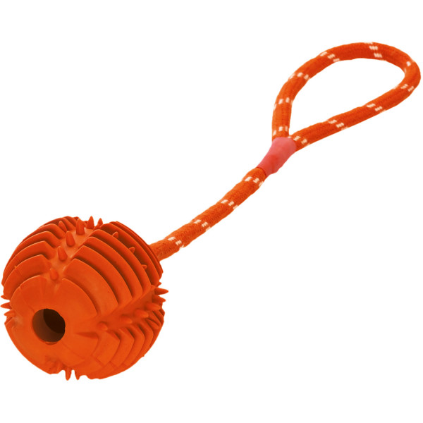 Hunter Hundespielzeug Training Tooth Ball mit Tau, orange