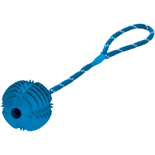 Hunter Hundespielzeug Training Tooth Ball mit Tau, blau