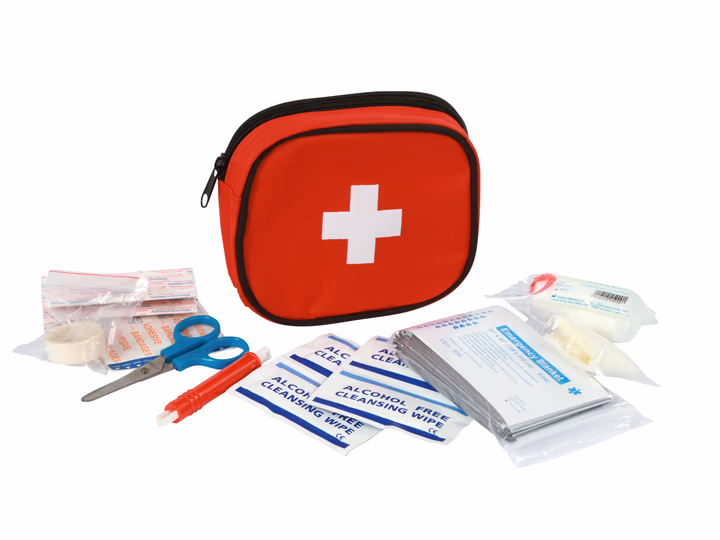Erste Hilfe Tasche für Hunde rot/weiß