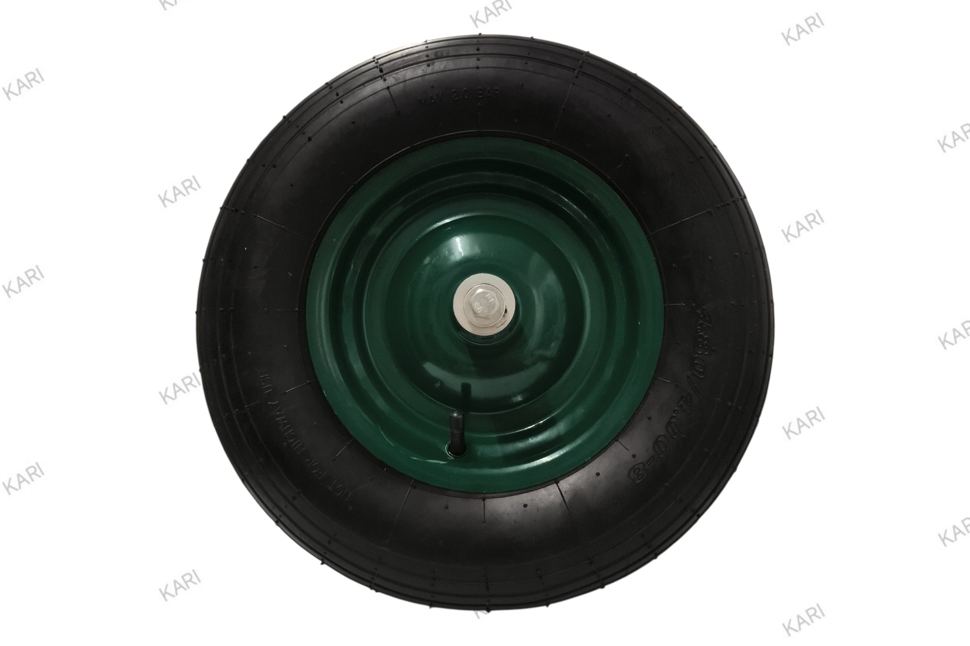 Rad 400 x 100 grün luftbereift mit Rollenlager für 20mm Welle
